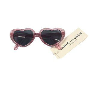 Janie and Jack Sunglasses Heart Frames Pink 4 And Up